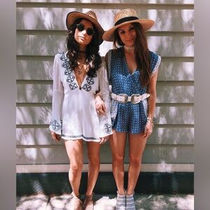 Rumor Boutique Embroidered Romper XS